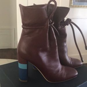 Malone Souliers Burgundy Dolly Ankle Boots sz 7.5